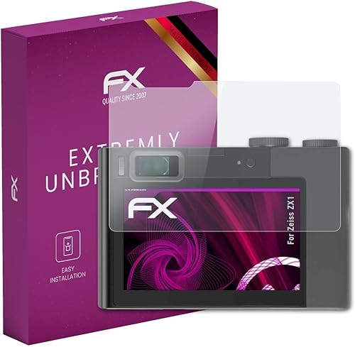 atFoliX Película protectora de vidrio de plástico compatible con Zeiss ZX1 Glass Protector, 9H Hybrid-Glass FX Screen Protector