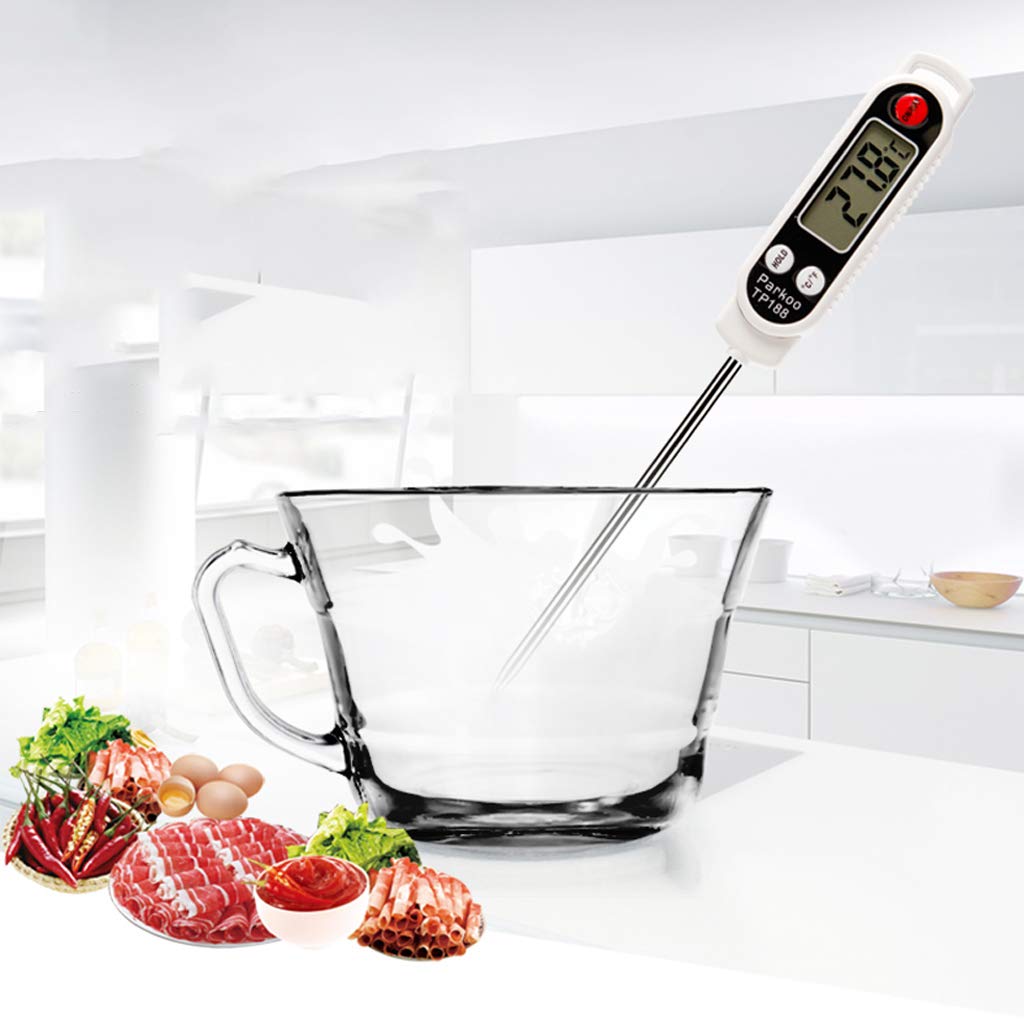 Thermomètre à Lecture instantanée, thermomètre numérique pour Cuisson de la Viande/pour Griller, thermomètre à Viande pour Barbecue avec sonde de 116,8 cm de Long, Blanc (Blanc)