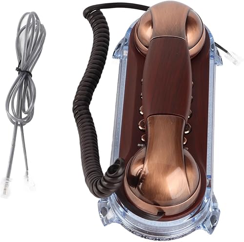 Miniatura 7 de Teléfono montado en la pared, mini teléfono antiguo retro montado en la pared, teléfono con cable, teléfono fijo de moda con retroiluminación azul,