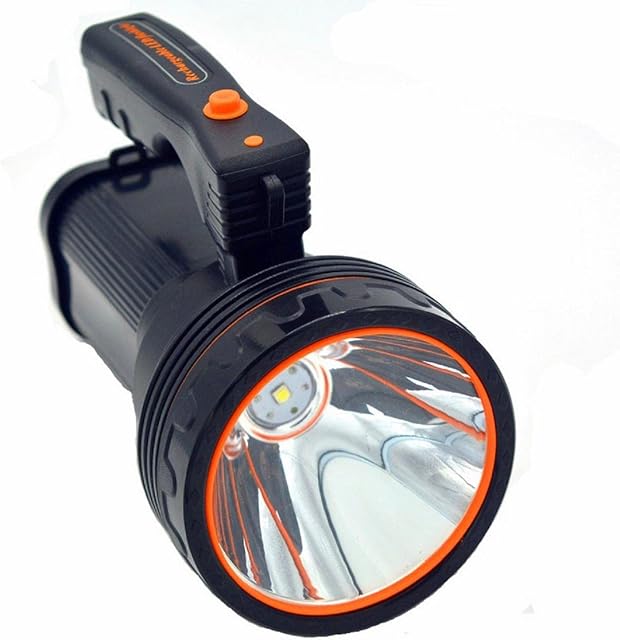 Ambertech 7000 Lumens Super Bright Rechargeable LED Torch with Sharp Edges to Prevent Insects Unisex-Youth, Black, 1