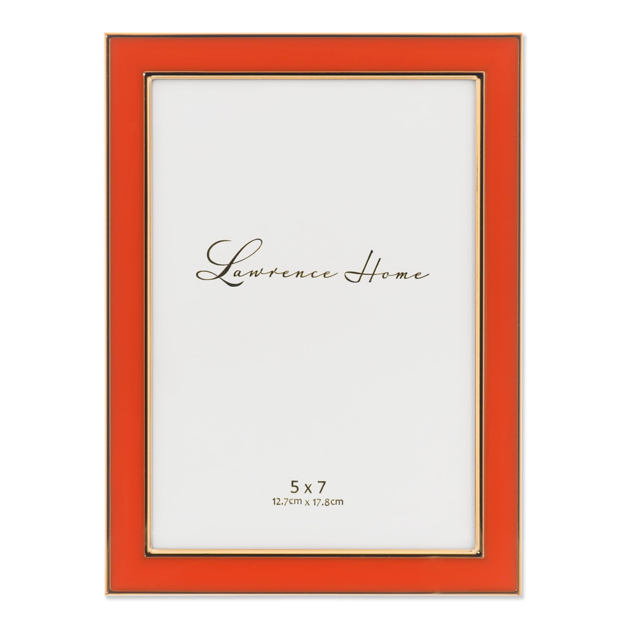 Lawrence Frames Metal and Enamel Picture Frame, Orange, 5x7