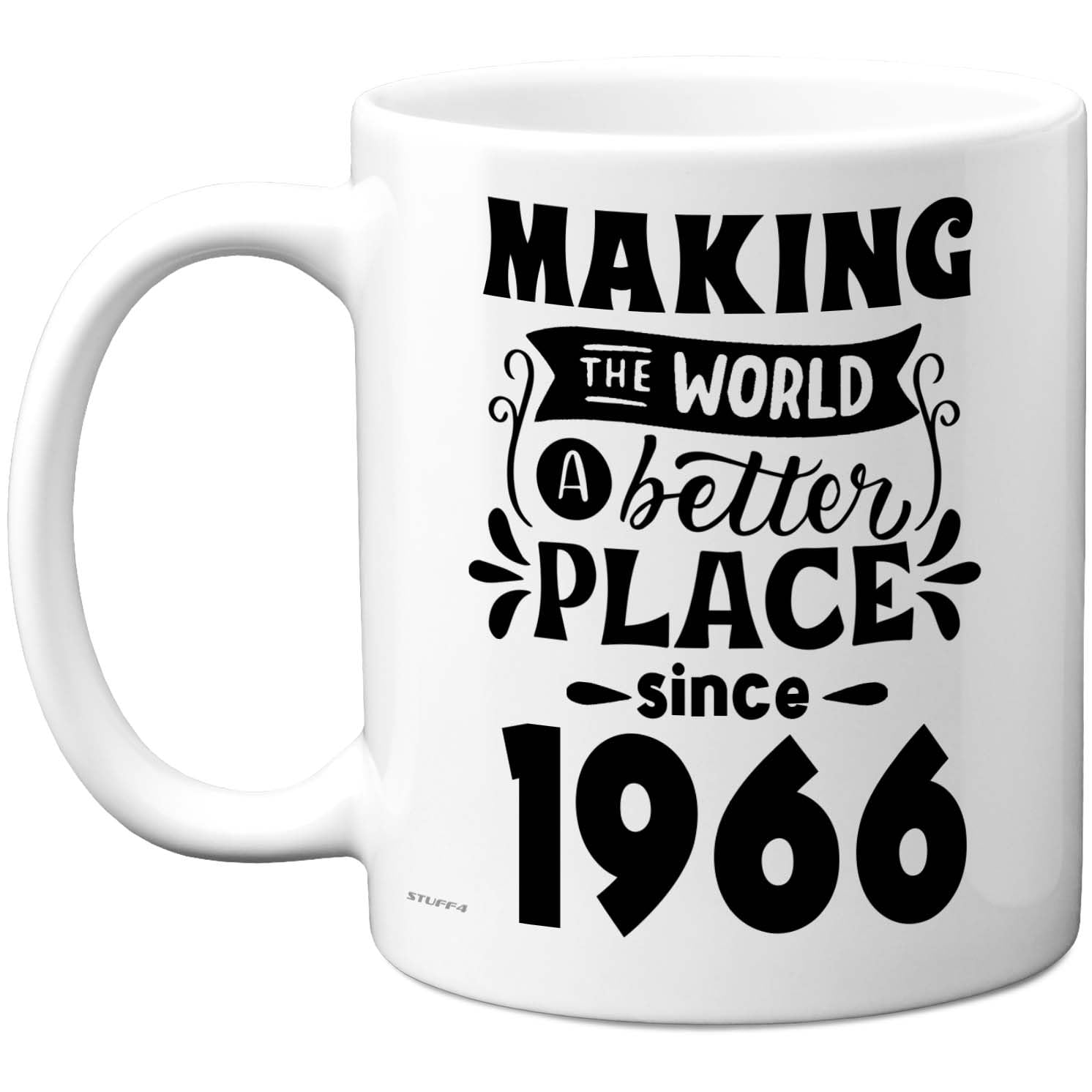 Stuff4 60th Birthday Mug Gift for Men Women - Making The World a Better Place Since 1966 - Happy 60 Birthday Gifts for Grandad Grandma Nan Retro Back in 1966 Age 60 Bday, 11oz Ceramic Coffee Mugs