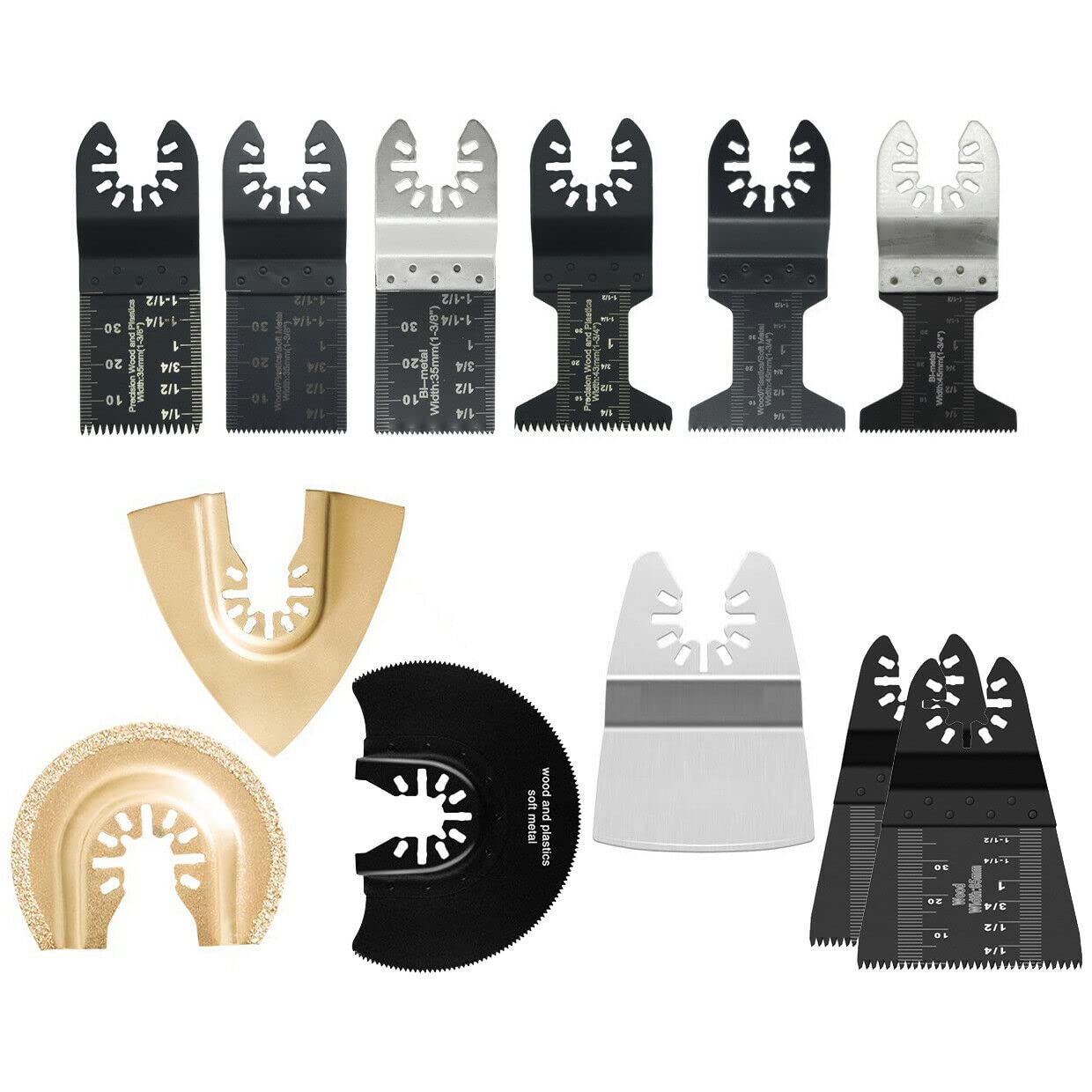 Replacement Part New 12Pcs Oscillating Multitool Saw Blade Tool Set