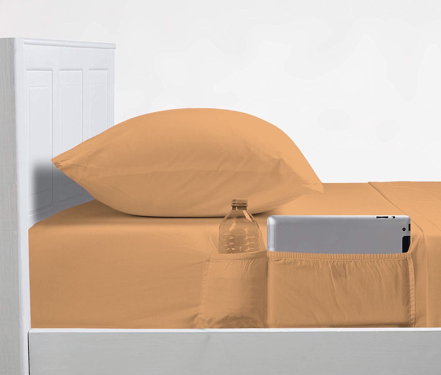 100 Egyptian Cotton 1000 Tc 4-Pc Bedding Sheet Set 8 Inch Deep Pockets Sheet Pillowcase Set Fitted Bed