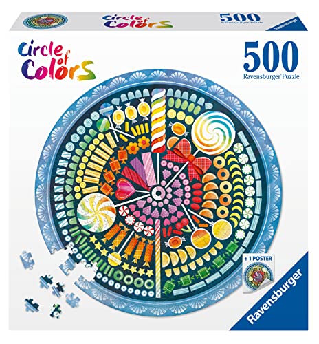 Ravensburger Circle of Colours Candy Sweets 500 Piece Jigsaw Puzzle for Adults and Kids Age 10 Years Up, Lemon Tree, Durchmesser 52 cm