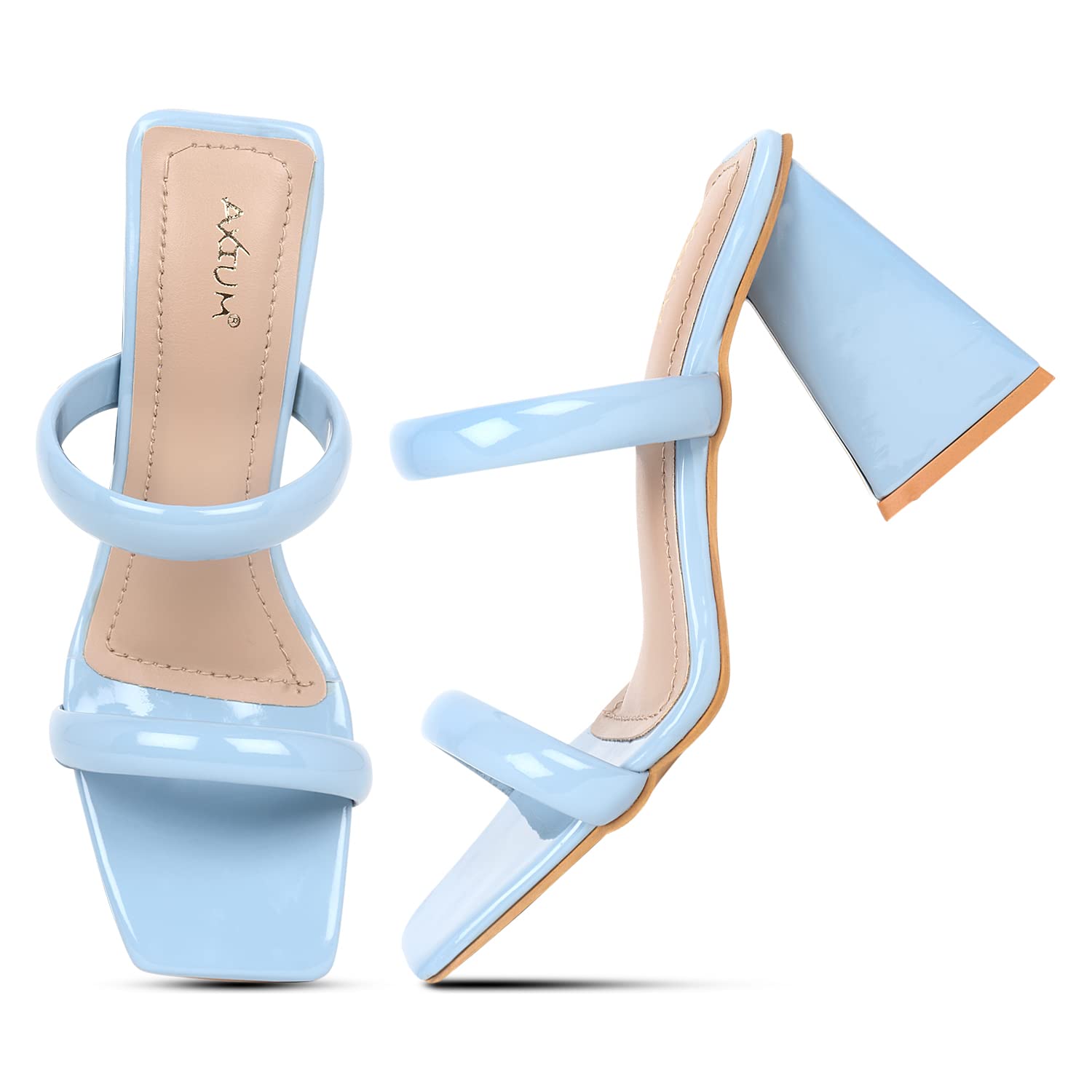 AXIUM woman Triangle high heels open toe Dual Strap sandals 4inch (AXS158)