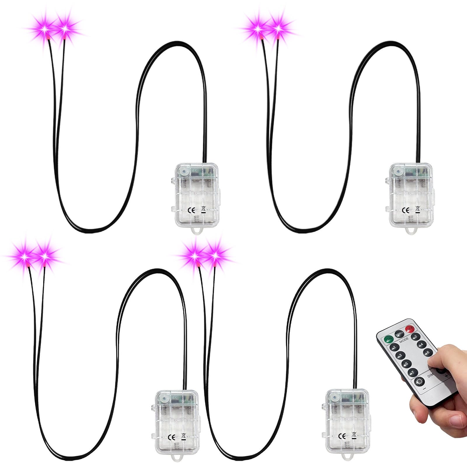 Yeux squelettes LED télécommandés à 8 modes et minuterie pour masques et décors