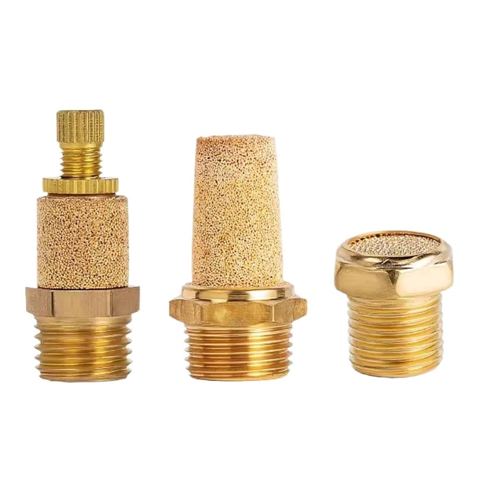 5PCS Pneumatische Messing Auspuff Schalldämpfer 1/8 1/4 3/8 1/2 BSP Außengewinde for Luft Lärm Einstellbar Lange Kurze BSL(Adjust-SLL-5PCS,1/2")