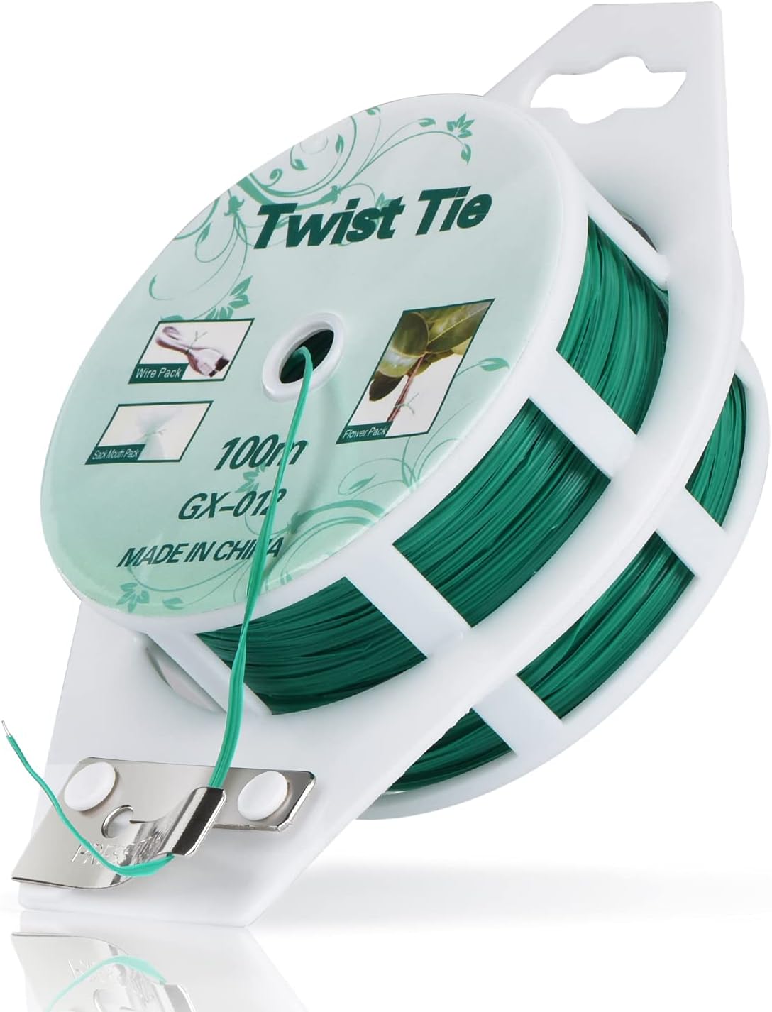 Ydsl 328Ft (100M) Twist Ties，Green Coated Garden Plant Ties With Cutter For Gardening And Office Organization, Home