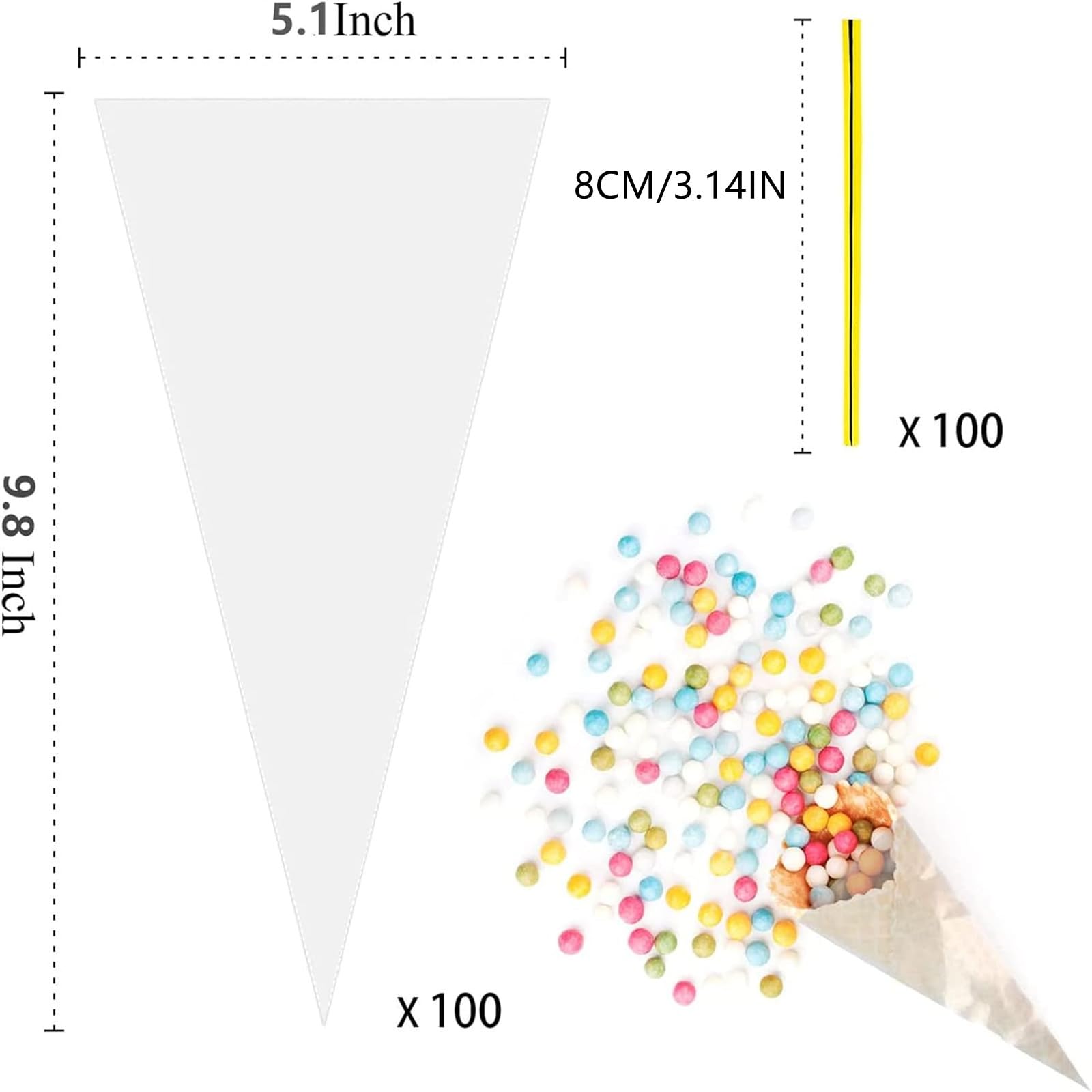 byou Sacchetti di Cellophane,Sacchetti di Caramelle 100 Pezzi