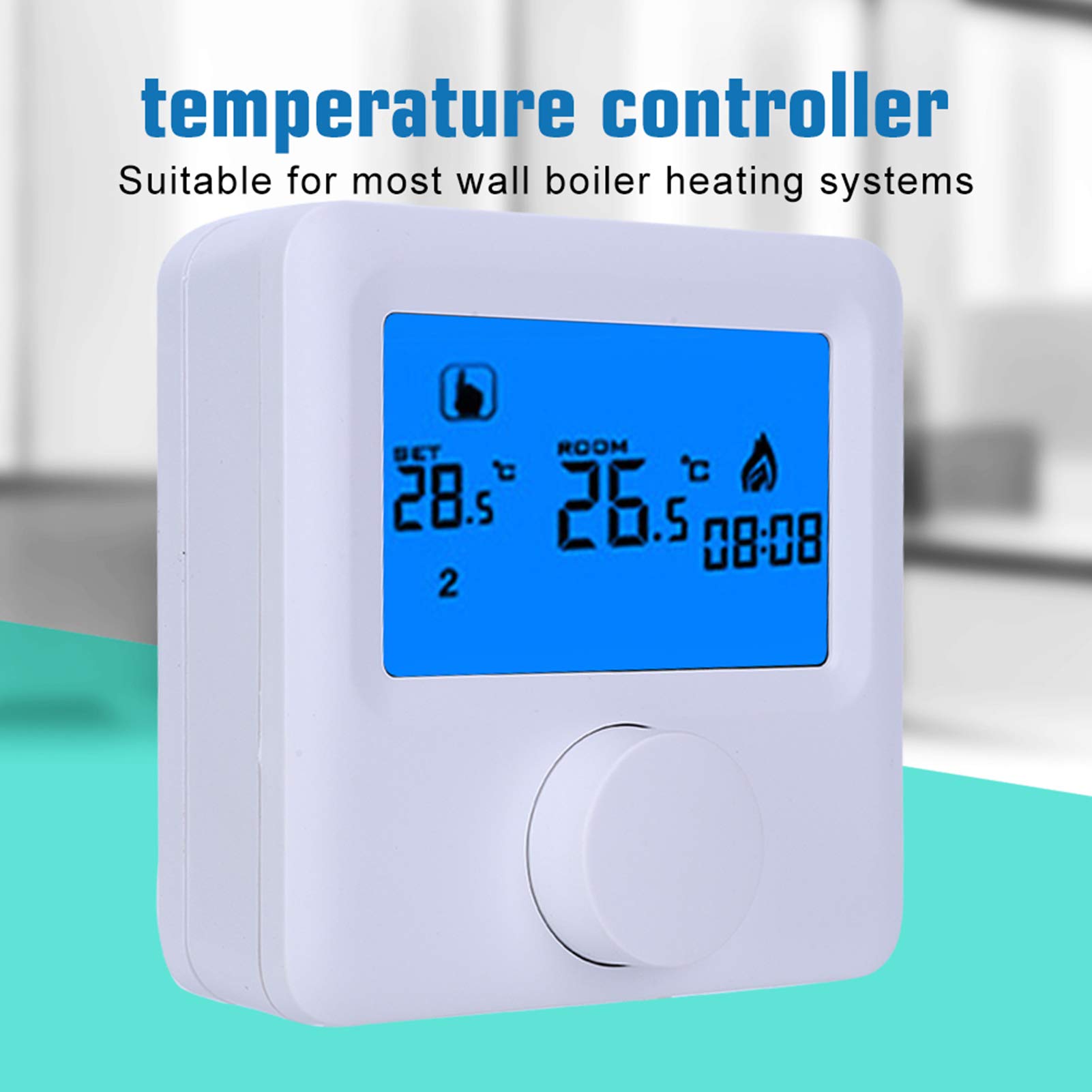 Controlador de Termostato de Calefacción LCD Inalámbrico RF Digital, Alta Precisión, Lectura Fácil, Modo de Vacaciones, Función de Memoria, Termostato Digital, Control de