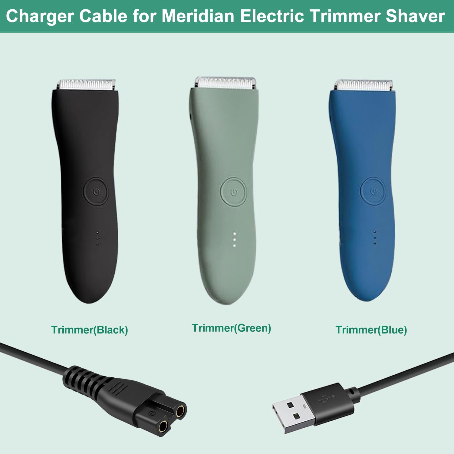 Replacement Charging Cable Only Fit for Meridian Grooming Electric Shaver Trimmer