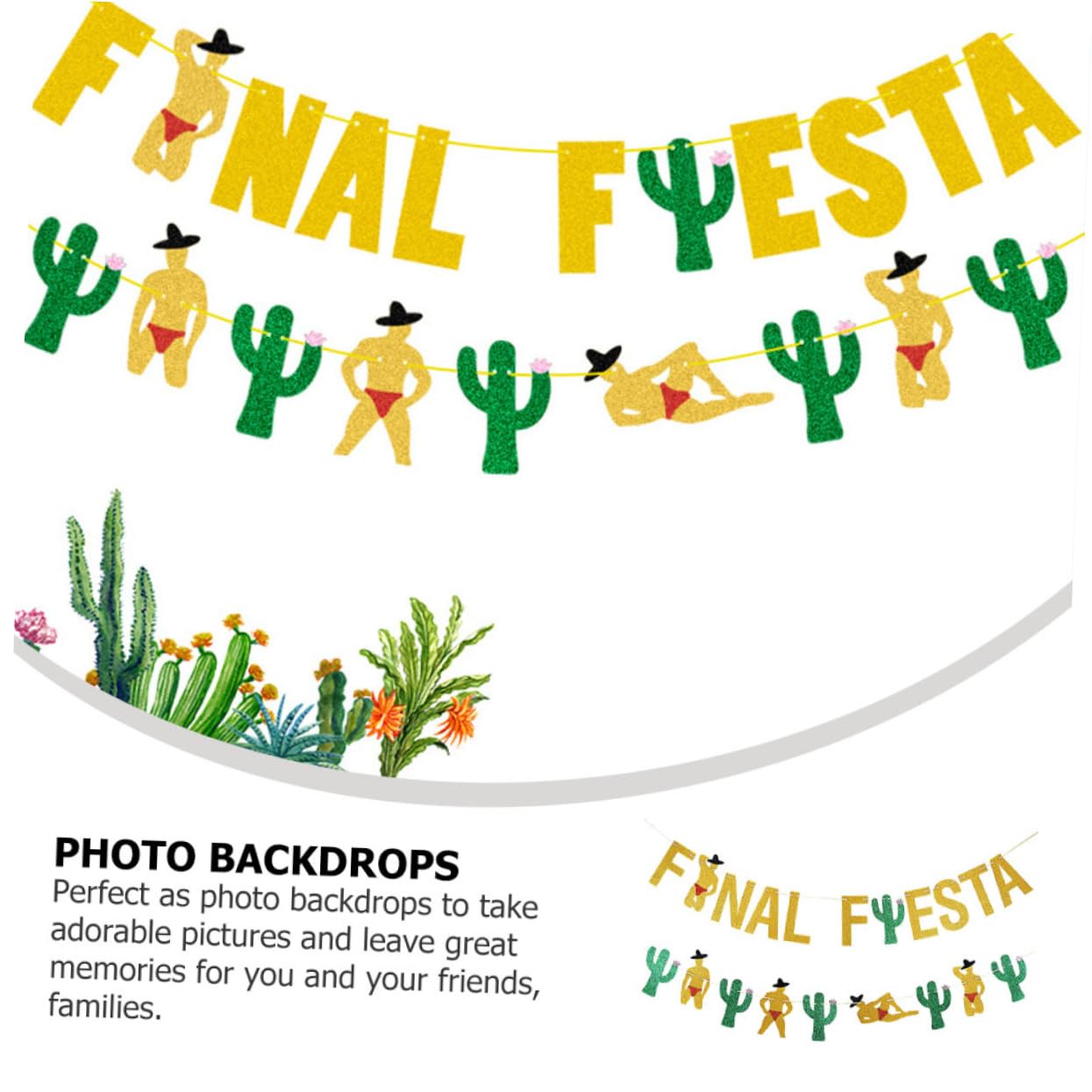 ifundom 6 Piezas De Artículos Decorativos Encanto Decorar Fiesta Mexicana Fiesta Tirar Cactus Fiesta Banner México Carnaval Fiesta Banner Banderines Suministros De Fiesta Latte