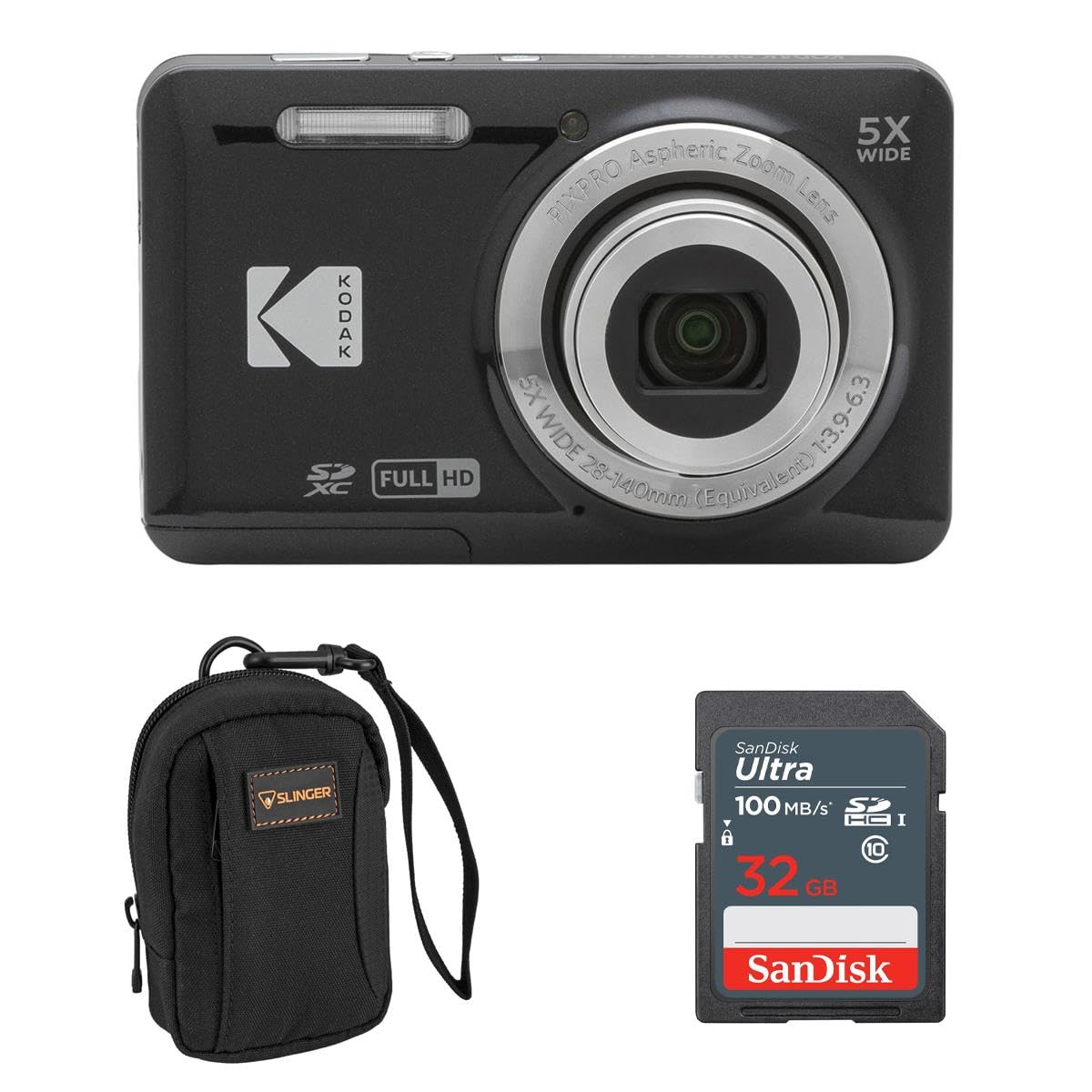 Amazon.com : KODAK PIXPRO FZ55-BK 16MP Digital Camera 5X Optical