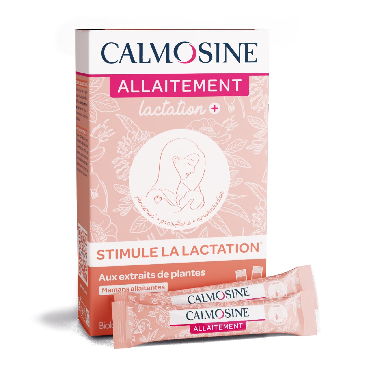 Calmosine Allaitement – Complément Alimentaire – Bien-​être - Fenugrec, Passiflore, Magnésium, Biotine - Favorise la lactation- 14 sticks – Fabriqué en France
