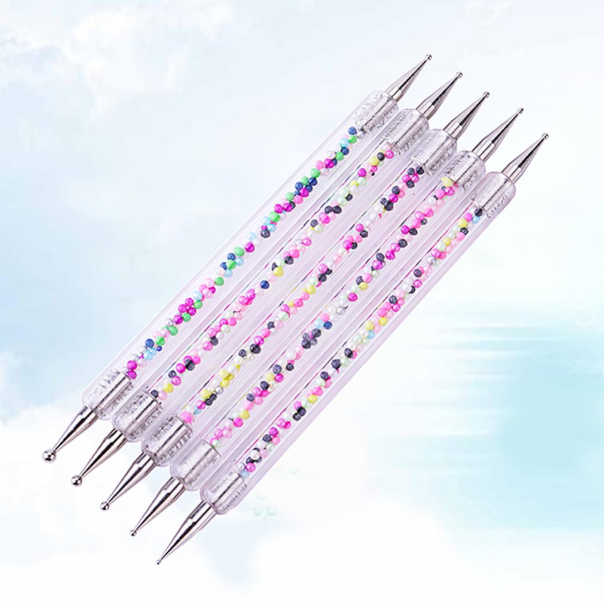 5pcs Double Head Nail Pen for Rhinestones Picker and Dot Designs