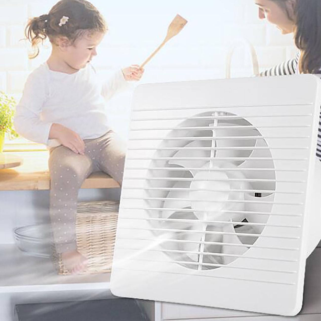 ICEMOB Aspiratore Bagno con Valvola di Ritegno,Ventola Aspirazione Cucina 252 M³/H,IPX2 Impermeabile,Estrattore Aria Silenzioso per WC,Ufficio,Lavanderia,Negozio,4 Inches
