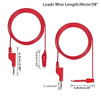 Vista 2 de Sumnacon Juego de cables de prueba de multímetro, enchufe apilable para gancho de prueba, enchufe de plátano a clips de cocodrilo, cable de prueba