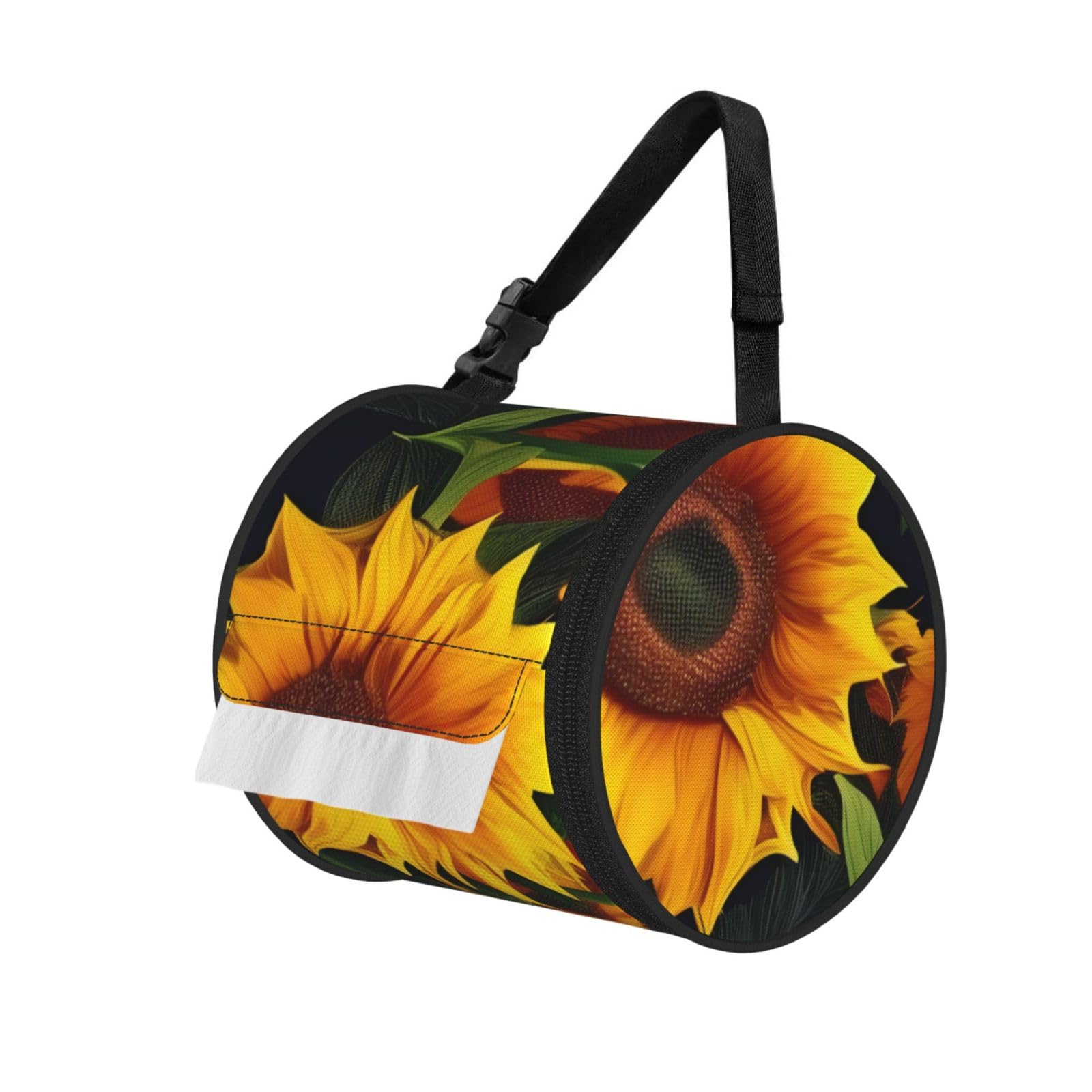 Beautiful sunflower Print Cylindrical Tissue Holder Bathroom Car Home Office Kitchen Decor Versatile