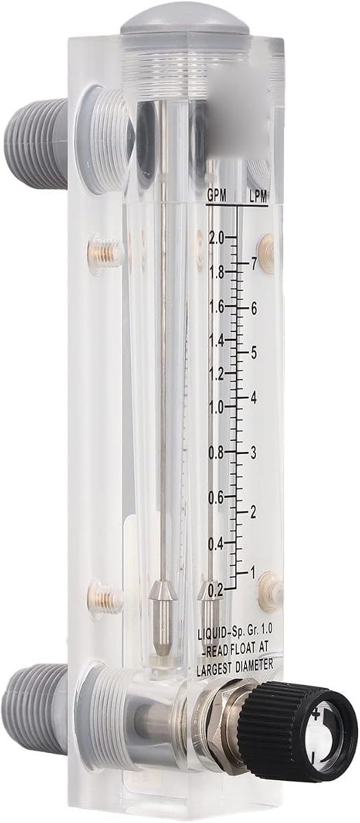 AUNMAS Water Flow Meter Panel Type Flowmeter, 0.2-2.0GPM 1-7LPM