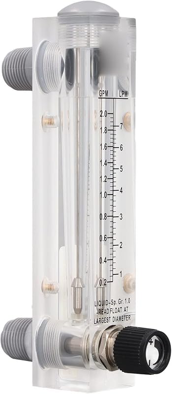 AUNMAS Water Flow Meter Panel Type Flowmeter, 0.2-2.0GPM 1-7LPM