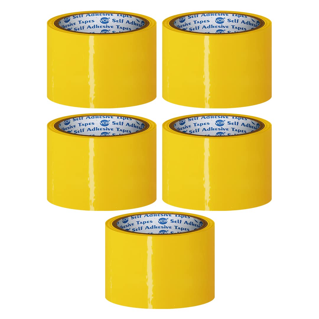 VCR Yellow Color Tape - 50 Meters in Length - 60mm / 2.5" Width - 05 Rolls Per Pack - BOPP Self Adhesive Tape for Arts and Craft use, Box Packing, Office and Home use (B07RWXN8KF) Amazon Price History, Amazon Price Tracker