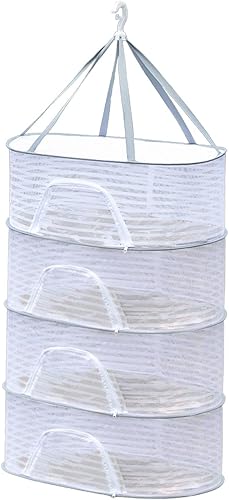 Miniatura 1 de Red de secado colgante, cesta seca para suéter de jardín con cremallera, estantes de secado de peces multiusos para ropa, flores de pescado, nueces,