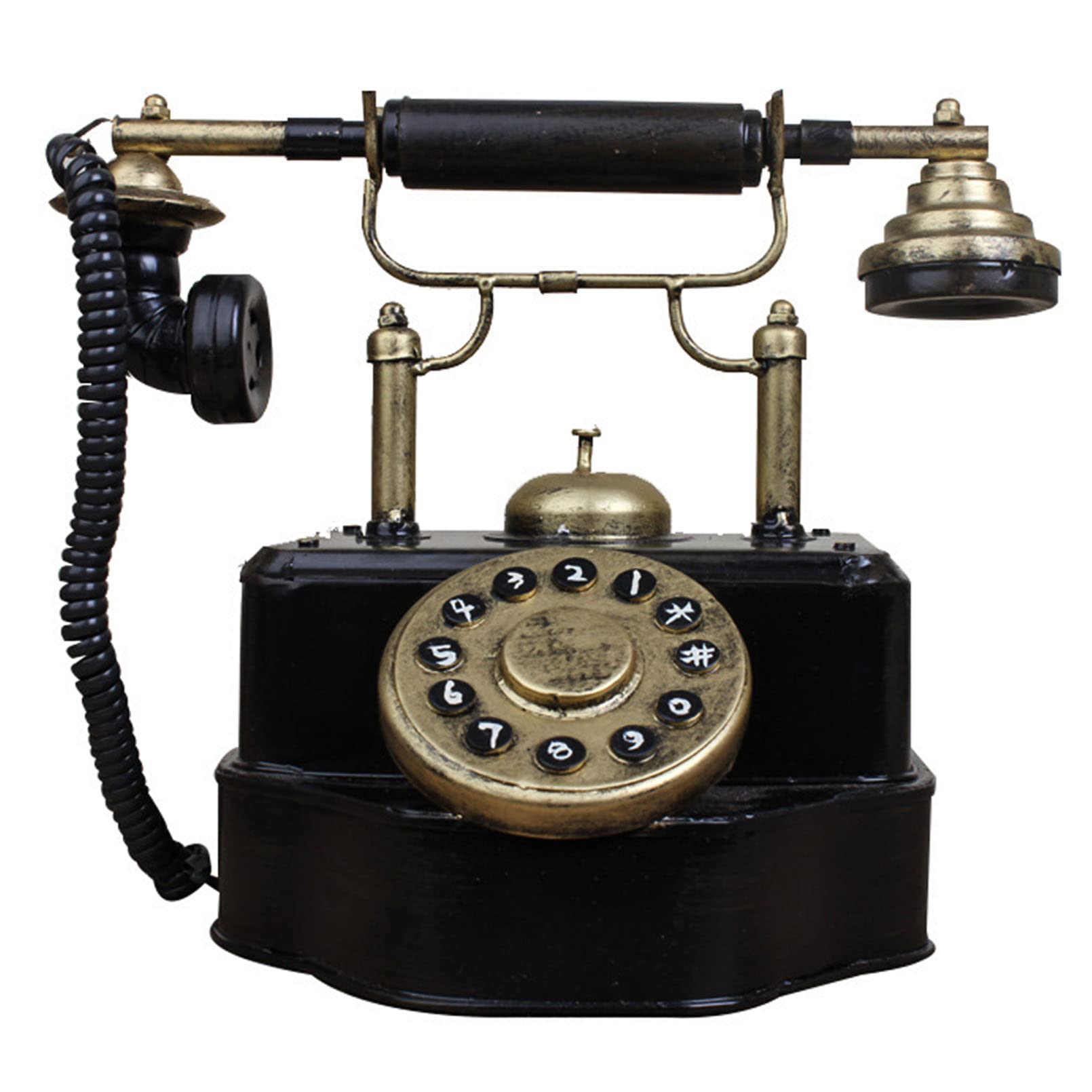 Teléfono con cable antiguo, teléfono fijo decorativo único para el hogar, oficina, tiendas, accesorios de fotografía