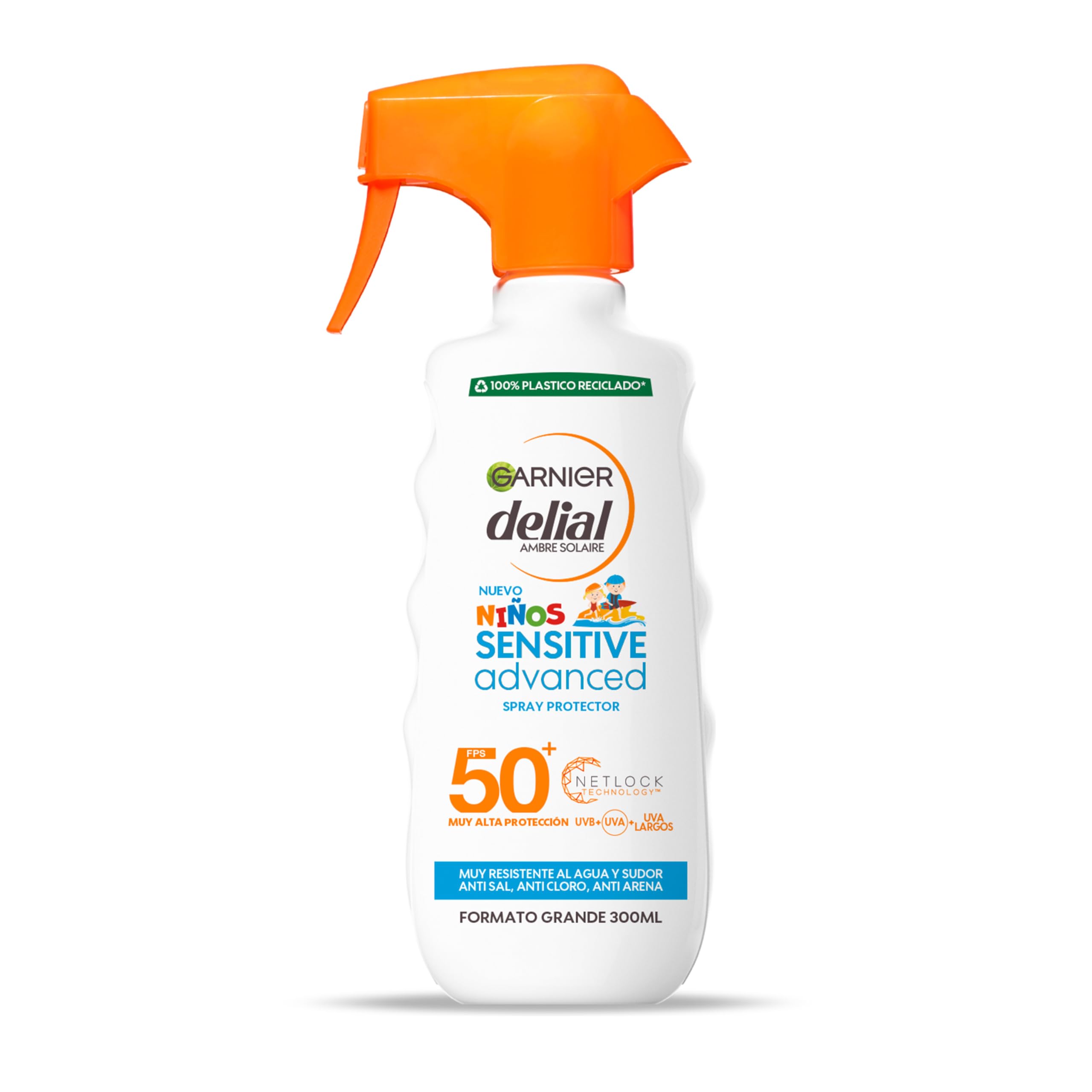Garnier Protector Solar Spray Niños Delial Resistente al Agua, Arena, Sal y Cloro SPF50+ - 270 ml