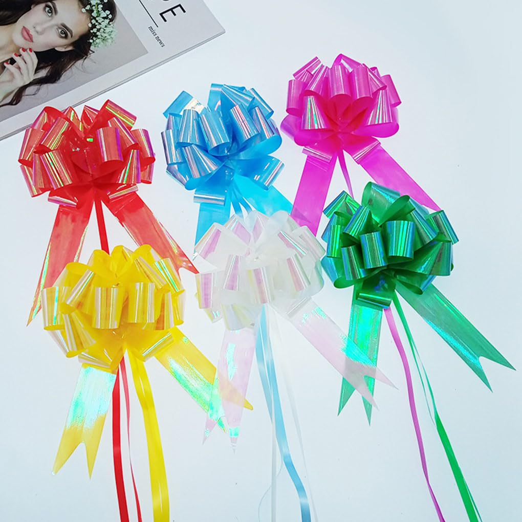 5 Set 30 Stück 3 x 120 cm Hochzeit Pull Schleife 3D Feier Knoten Bänder DIY Blume Auto Geschenke Verpackung Events Party Matt Dunkelblau