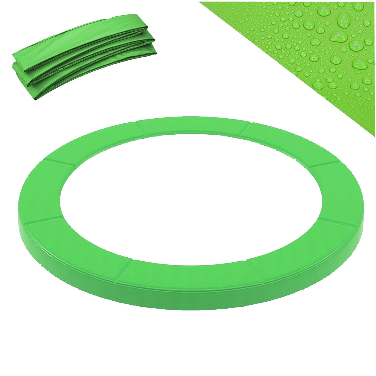 VELORIX Trampoline Pad Replacement,8ft/10ft/12ft/13ft/14ft Replacements Trampolines Safety Pad Mat, Surround Spring Foam For Home, Indoor, Outdoor Use (Green,244 cm / 8 FT)