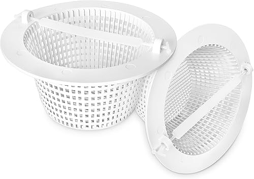 Paquete de 2 cestas de desnatador SPX1091C compatibles con Hayward Automatic Skimmer 513330 cesta de filtro con mango compatible con Hayward