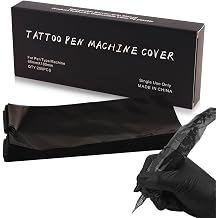 Large Tattoo Machine Pen Covers, 200pcs Tattoo Pen Covers Disposable 2.56 X 7.10inch Tattoo Machine Wrap Cartridge Machine Sleeves for Most Wireless Tattoo Pen Machine Black
