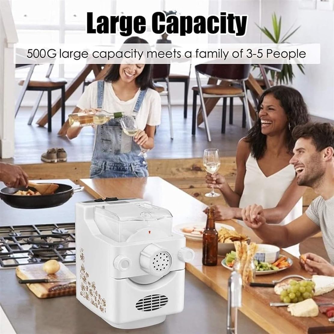 180W Fully Automatic Noodle Machine, Electric Pasta Roller Maker Machine, Fresh Noodle Maker Pasta Extruder to Create Your Own Delicious, with 9 Noodle Molds