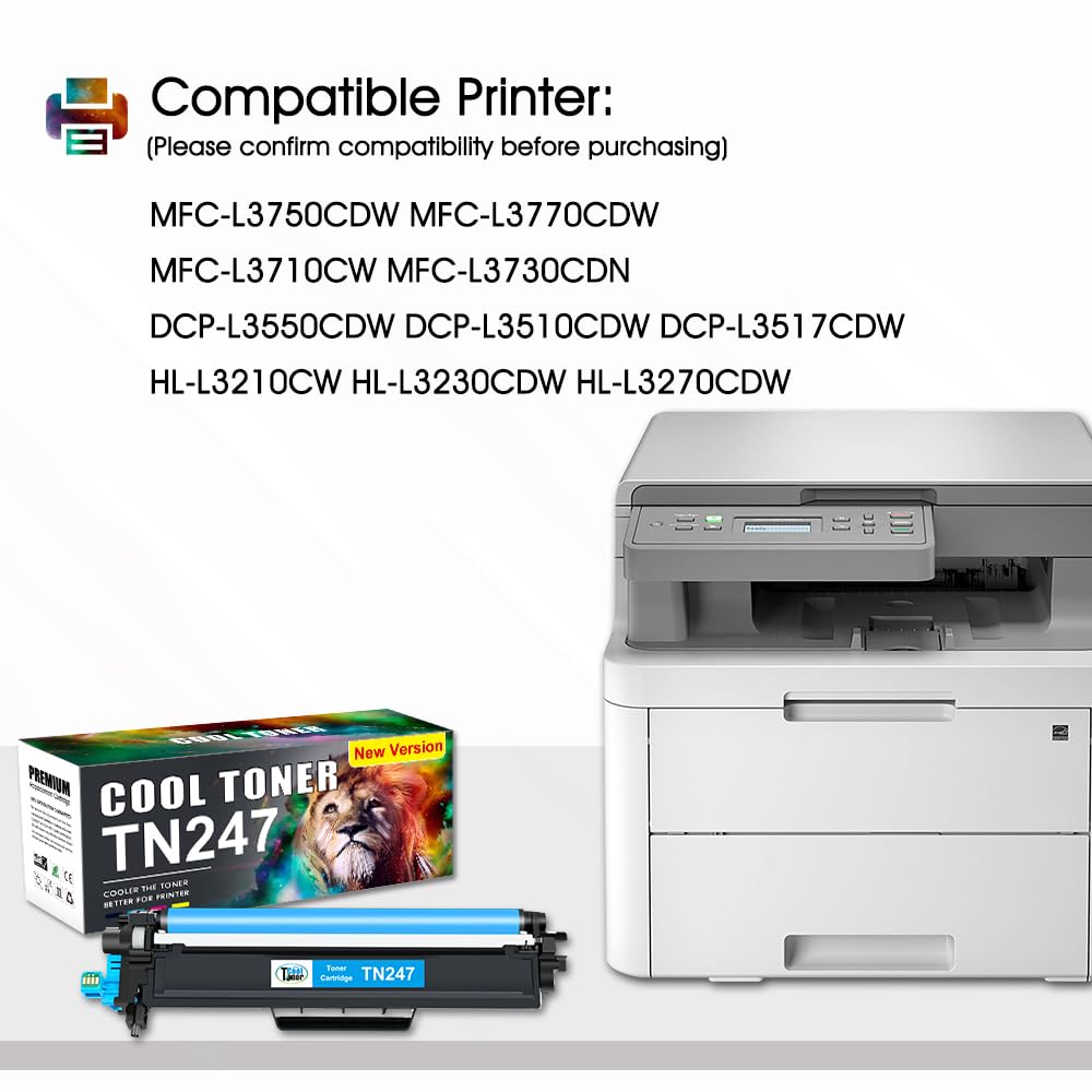 TN247 DCP-L3550CDW TN-243CMYK Toner: Per Brother MFC-L3750CDW Toner TN-247 TN243 MFC-L3770CDW HL-L3210CW HL-L3230CDW MFC-L3710CW MFC-L3730CDN TN243CMYK TN 243CMKY 247 TN-243 4-PACK