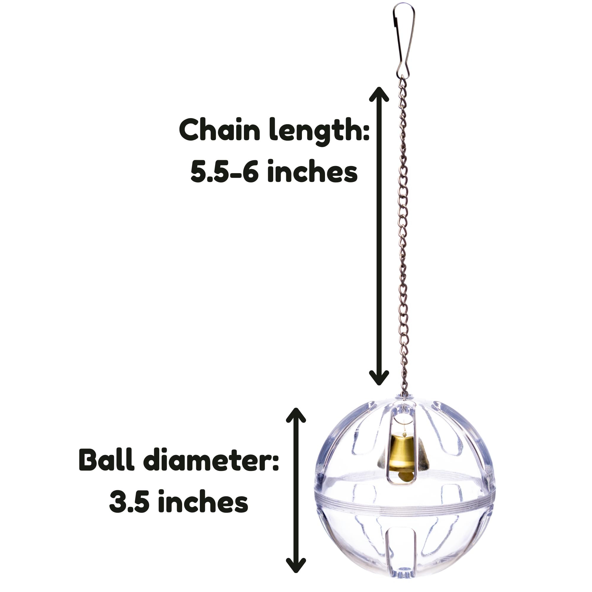Lovely Little Flyers Bird Foraging Ball Toy, 3.5 Inch, Interactive Hanging Treat Dispenser & Enrichment Toy for Cockatiels, Parrotlets, Parakeets, Small Parrots, and Doves, Forage Toy for Parrots - image 2
