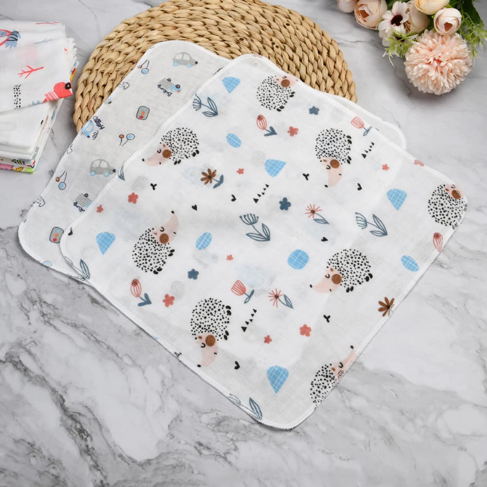 Aolso Mussole Neonato Asciugamani Bambini 30x30cm Cotone 10 Pezzi