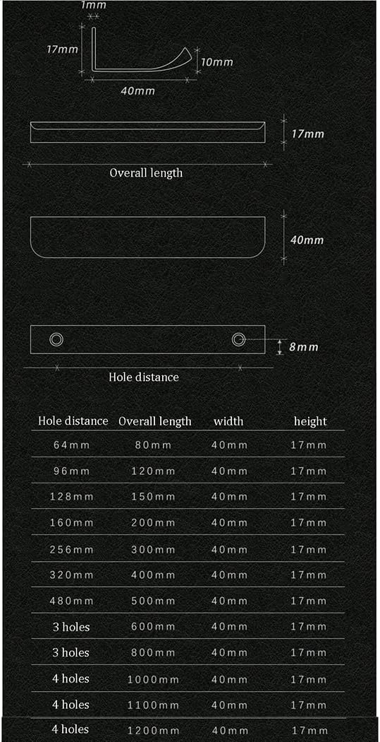 Concealed Drawer Handles， Cabinet Handle Finger Edge Pull Furniture Knobs Drawer Handles Bronze Gold 2 Pieces