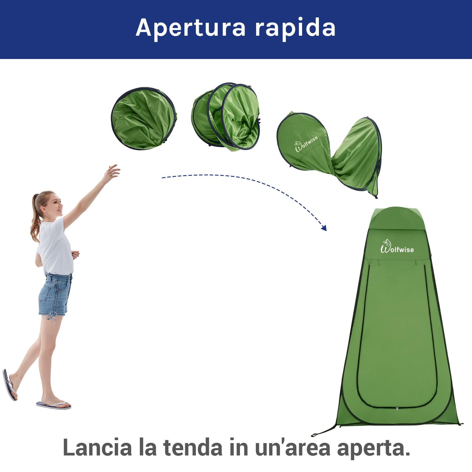 WolfWise Tenda Istantanea Pop-Up Privato Portabile per Campeggio Spiaggia Bagno Spogliatoio Doccia Riparo