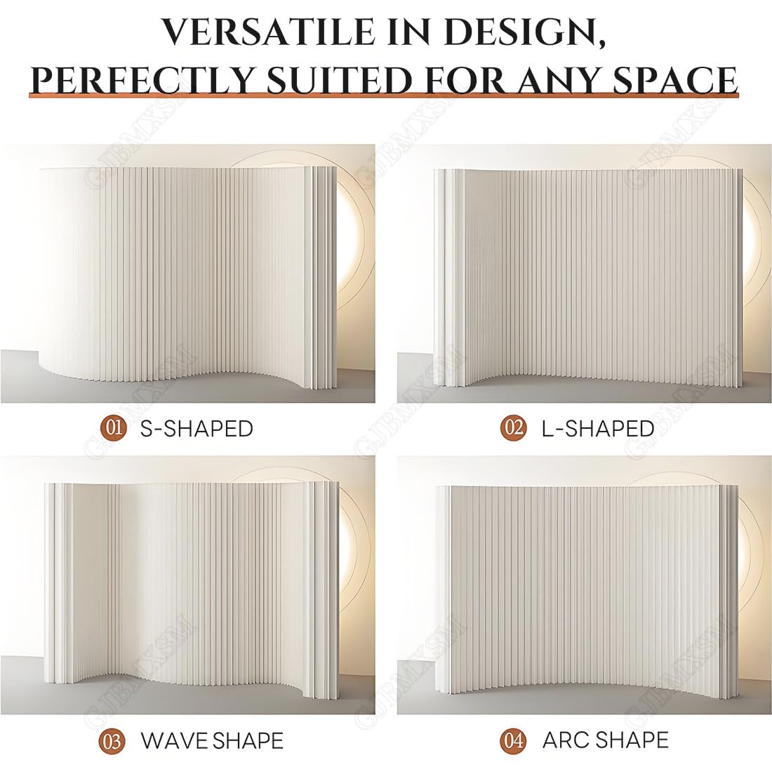 Separador de ambientes plegable portátil, pantalla de partición de papel kraft, separador telescópico para oficina, exposición y hogar, transformable y flexible, 1,8 m x 4 m
