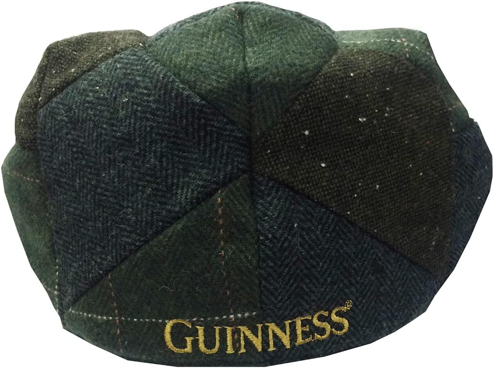 Guinness Official Merchandise Green Guin Tweed Check Patch Flat Cap for Men