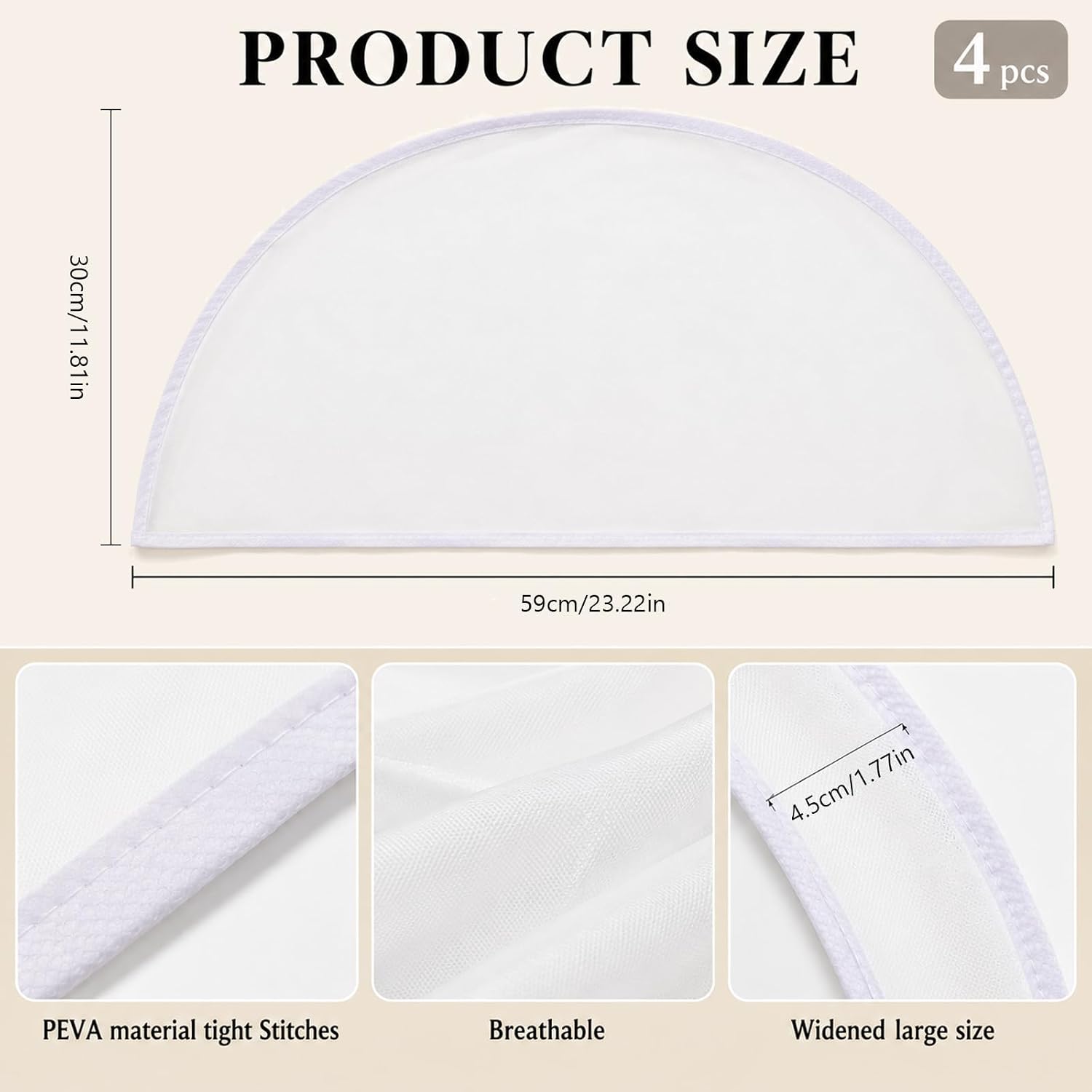 4 Pack Clear Shoulder Covers for Hanging Clothes, Dust Covers for Clothes