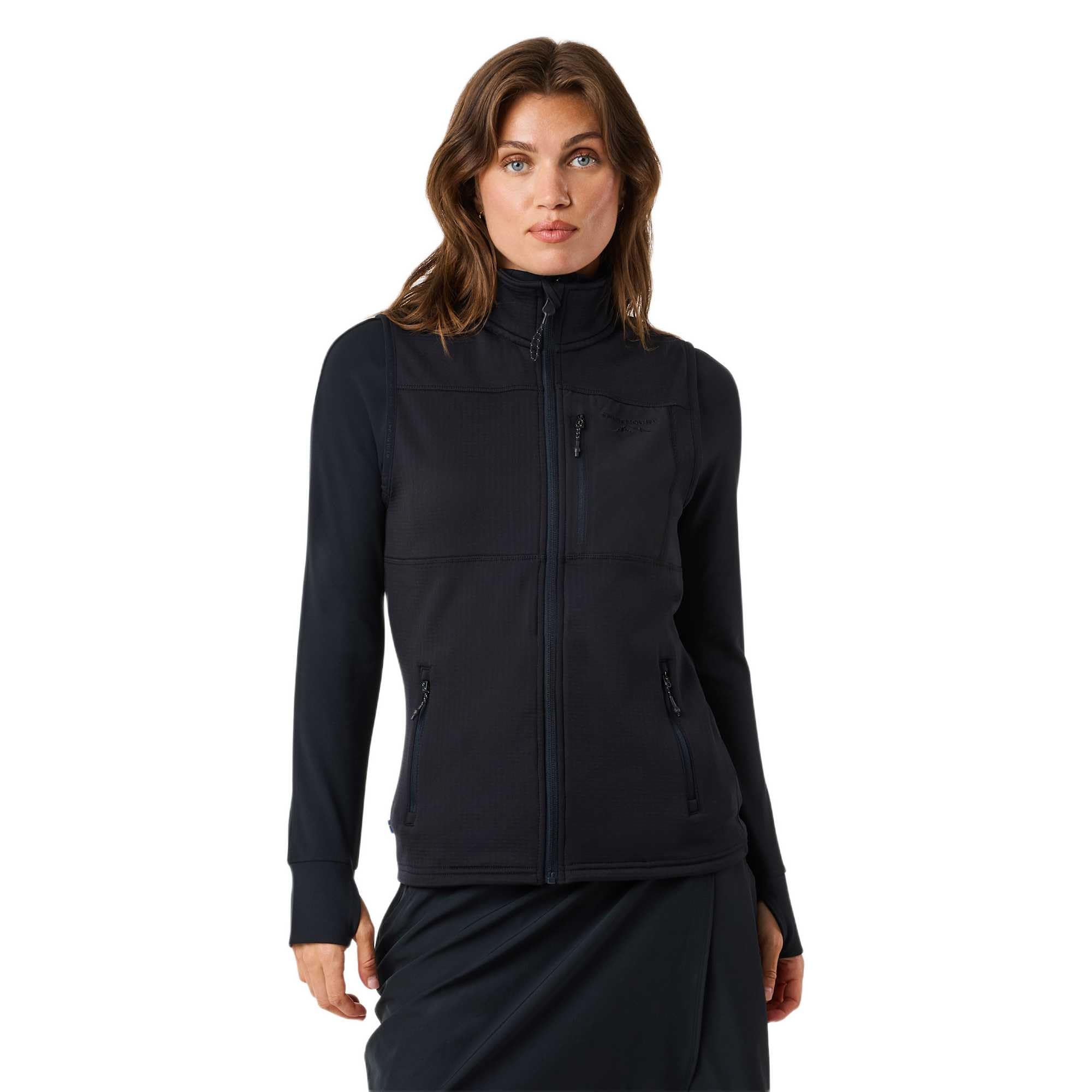 Swedemount Trondheim Midlayer kamizelka outdoorowa z pełnym zamkiem – oddychająca warstwa pośrednia na wędrówki i czas wolny w sezonach przejściowych dla kobiet