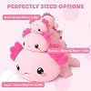 Xfrog Weighted Axolotl Plush Large Soft Toy Against Anxiety Pink Axolotl Fabric Toy Cute Hug Throw Pillow Doll for Boys Girls Girlfriends 25 cm
