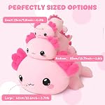 SQEQE Weighted Axolotl Stuffed Animals, Weighted Pink Axolotl Plush, Cute Plushies Toy Gift for Kids Adults (9.8 Inch, 0.8 Lbs)