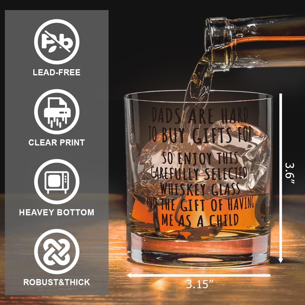 Fatbaby Funny Gifts For Dad From Daughter Son,Humorous Dad Gifts Whiskey Glasses,Birthday Father’s Day Thankgiving Christmas Mug For Father Old Fashioned Wine Glass 10 OZ - Image 4
