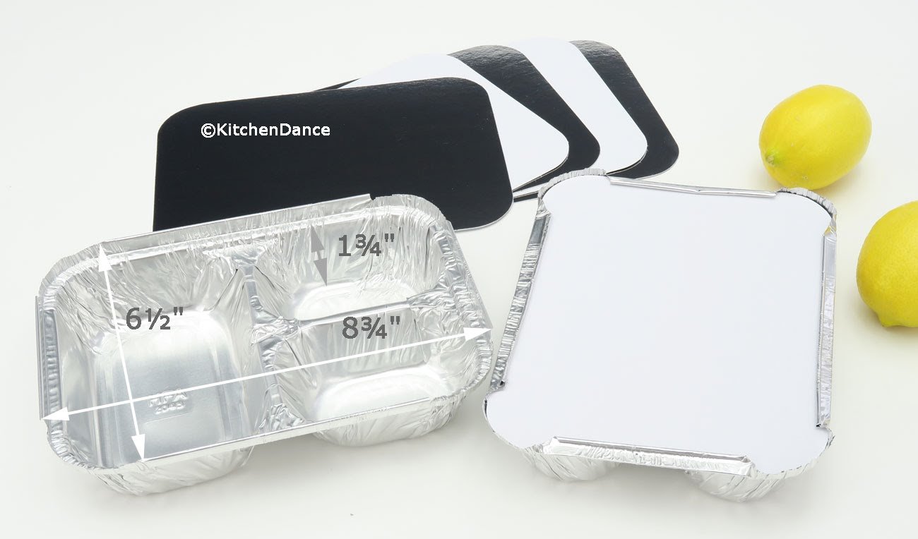 Handi-Foil 3-Compartment Aluminum Foil Take-Out Meal Pan w/Board Lid Combo (Pack of 50)