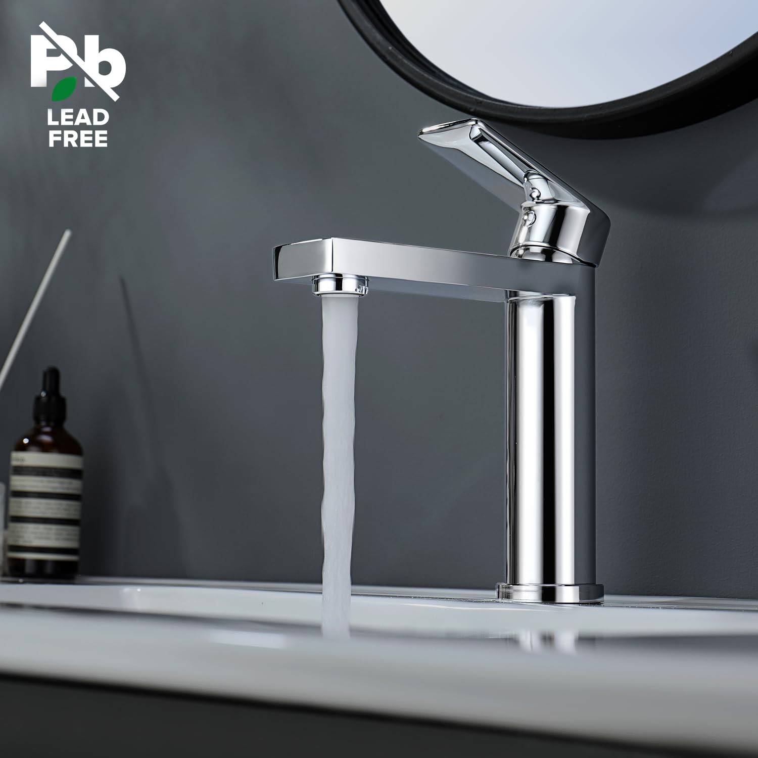 Decaura Wasserhahn Bad Waschtischarmatur Badezimmer Klein Einhebelmischer Waschbeckenarmatur Einhand Bad Armatur Mischbatterie Edelstahl mit Auslaufhöhe 130 mm