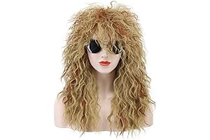 Men Women Long Curly Orange Mix Blonde Wig