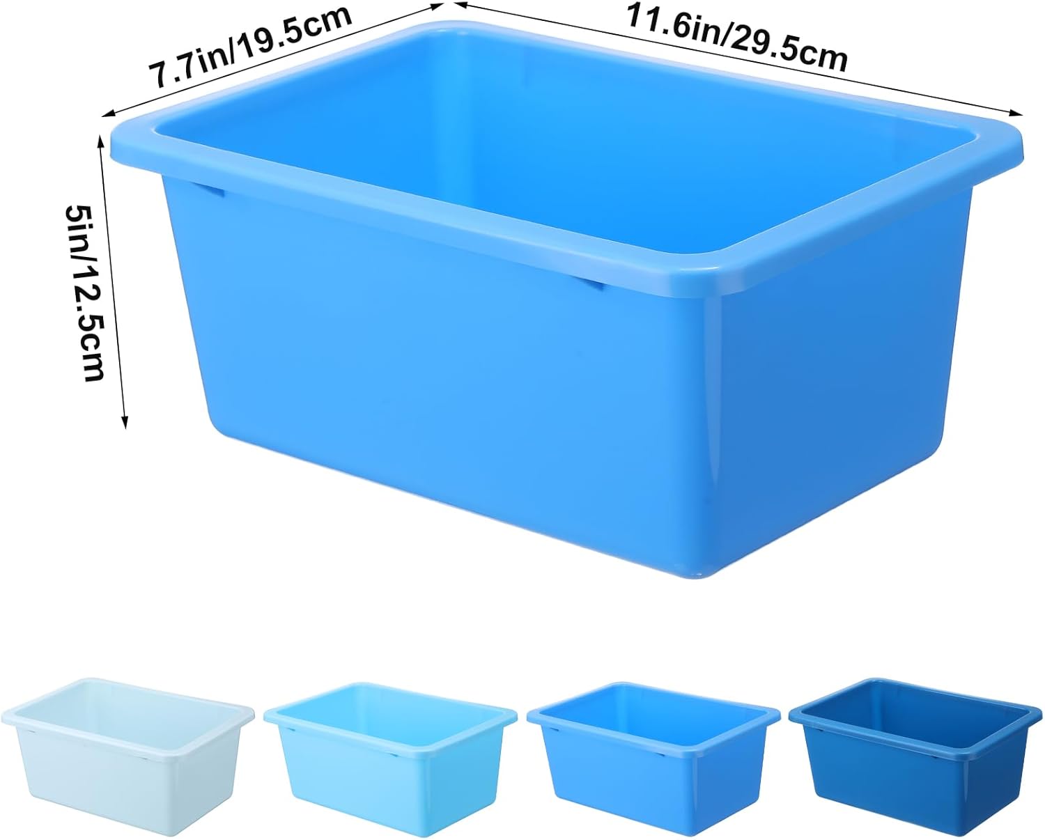 Zonon 12 Pcs Plastic Cubby Storage Bins Classroom Cubby Organization Storage Containers with 1 Pack Self Adhesive Labels Bin for Office School Library Home(Blue Color,11.61 x 7.68 x 4.92)